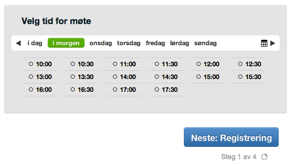 Ledige timer i MakePlans